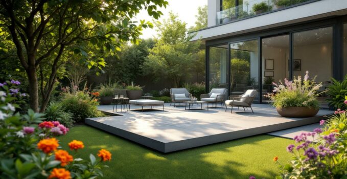 découvrez comment une terrasse suspendue en béton peut transformer votre jardin contemporain en un espace moderne et élégant. alliant esthétique et fonctionnalité, cette solution est parfaite pour sublimer votre extérieur tout en offrant une ambiance accueillante.