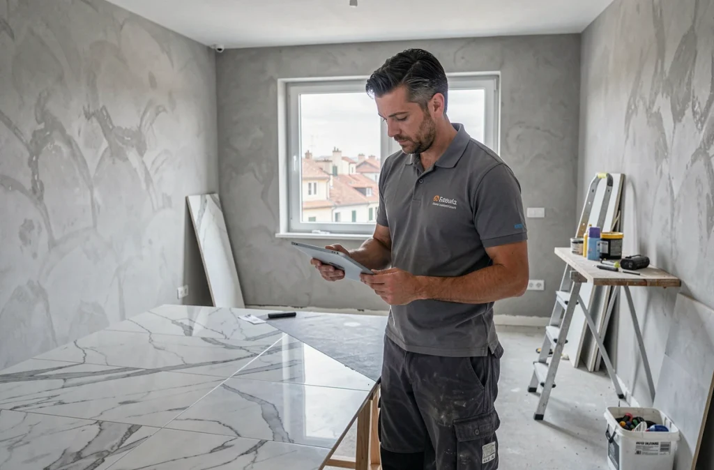Artisan Carrelage Concept consultant un plan de pose à Montauban