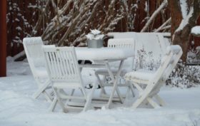 mobilier de jardin en hiver