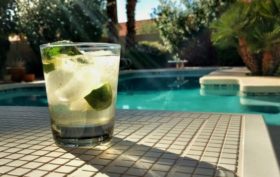 Piscine dans jardin